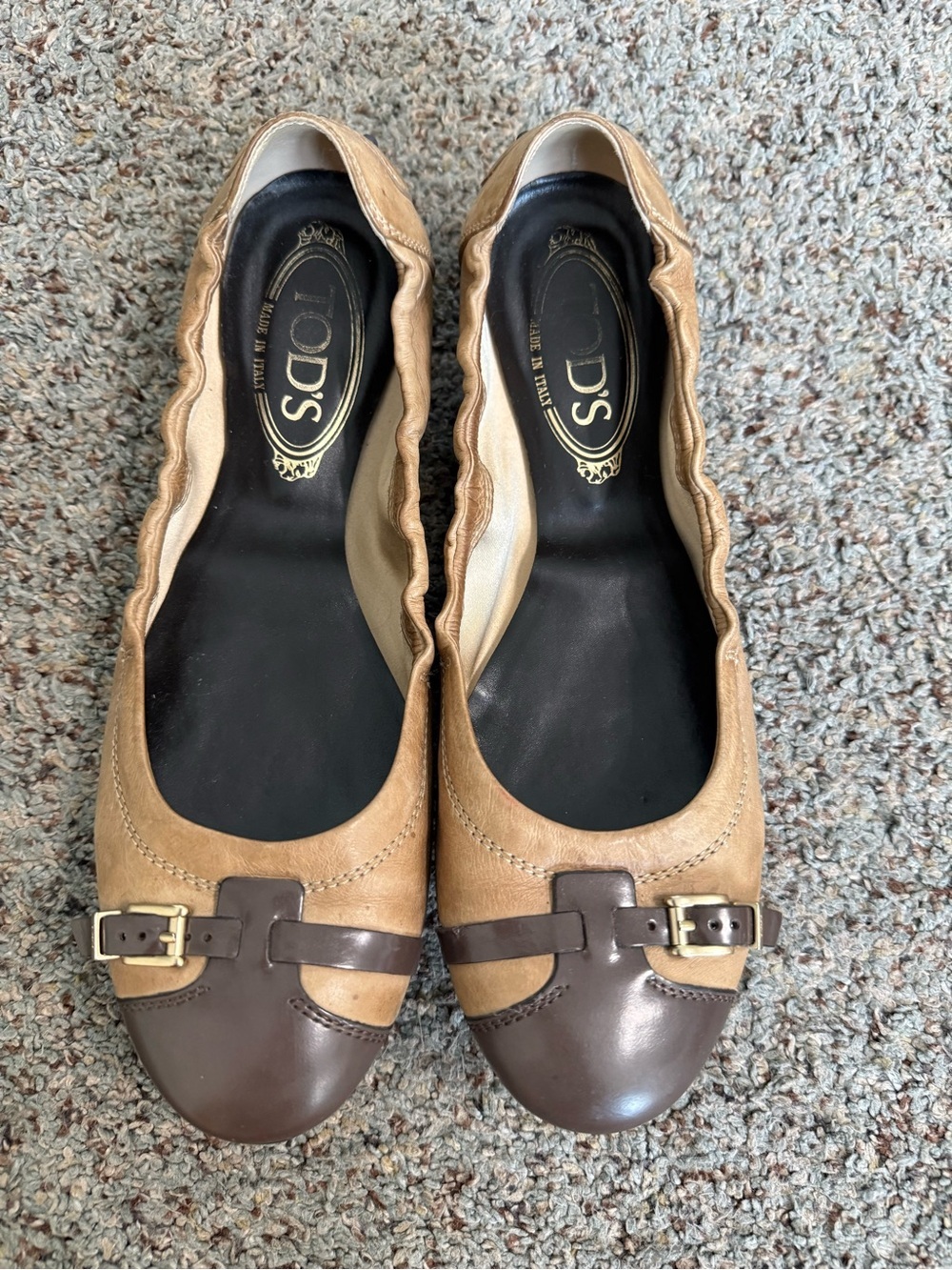 Tod's Leather Scrunch Ballet Flats